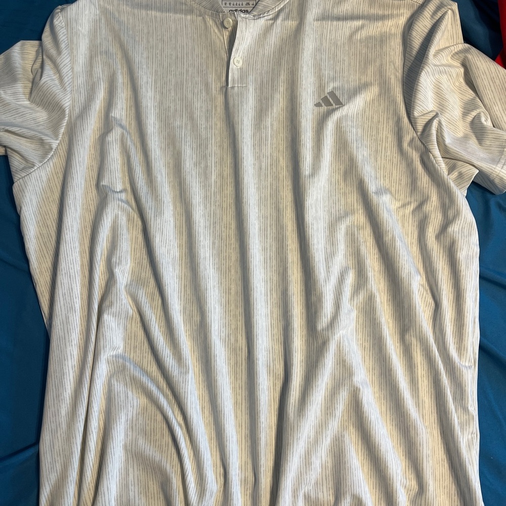 Adidas Gray Polo Shirt Soft Cotton Blend